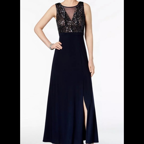 Women’s Formal Dress Plus Size 14W 18W Evening Gown Bodice Sequins NIGHTWAY NEW - Picture 7 of 9